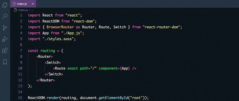 使用 Dracula At Night 主题的 React 代码片段