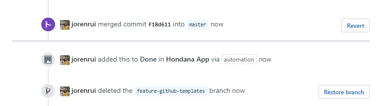 GitHub 合并 PR 后的信息