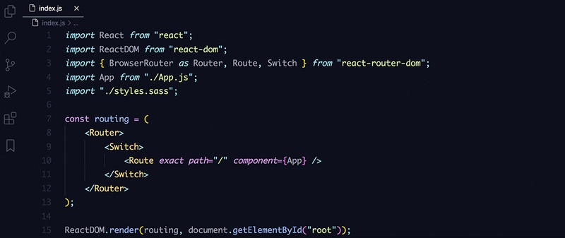 使用 Material - Ocean 主题的 React 代码片段