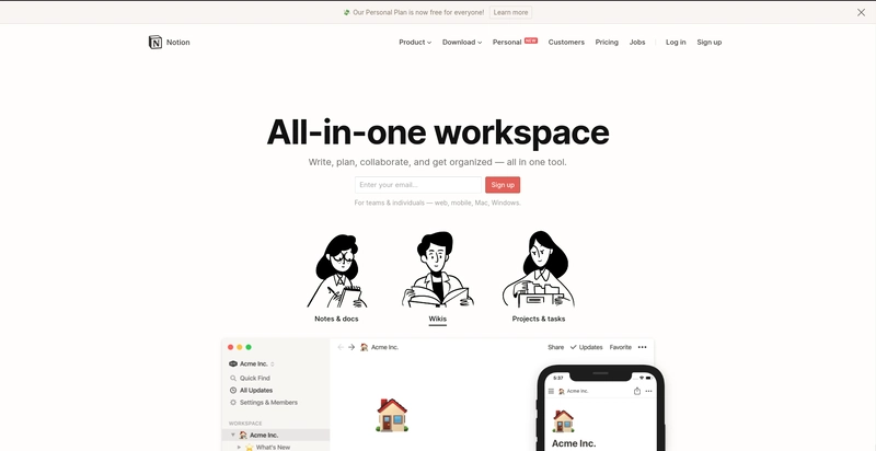 Notion 登陆页面