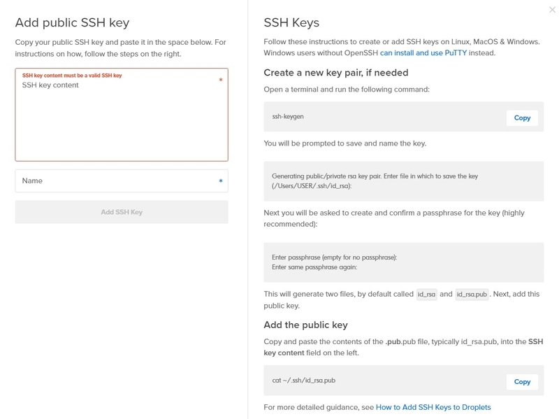 在 DigitalOcean Droplet 中使用 SSH 密钥进行身份验证