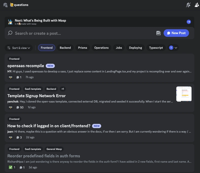 Wasp Discord 帮助论坛
