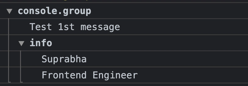 控制台组和 groupEnd