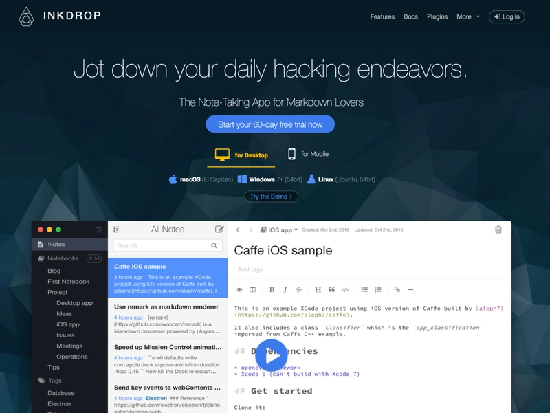 Inkdrop 的登陆页面