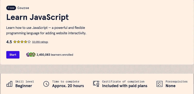 学习 Javascript 的最佳免费课程