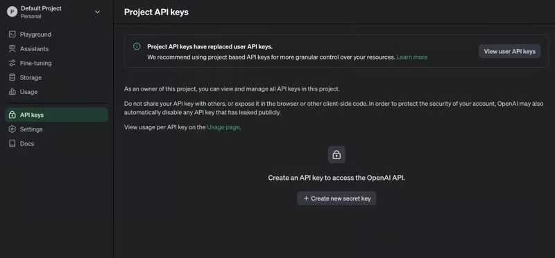 OpenAI API 密钥