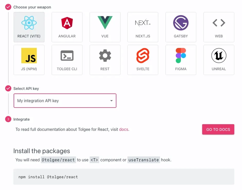 集成 React 应用