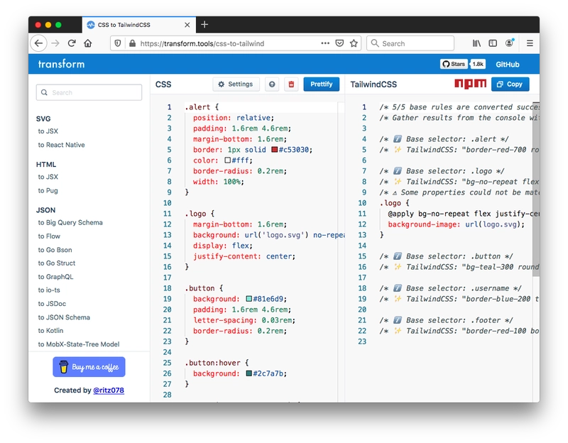 CSS 到 TailwindCSS