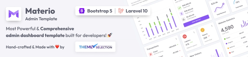 Materio Bootstrap Laravel 仪表板