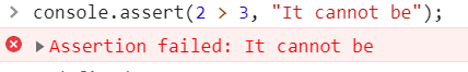 console.assert 示例