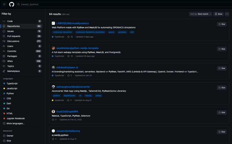 缩小 GitHub 搜索范围