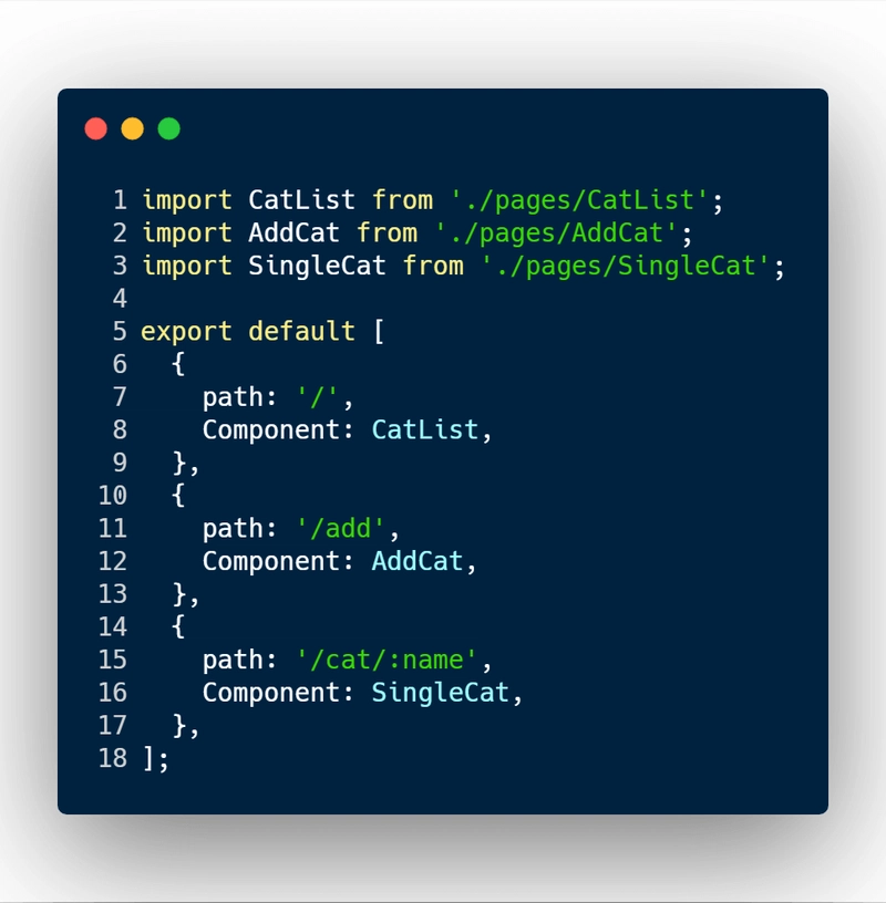 React 路由器配置文件
