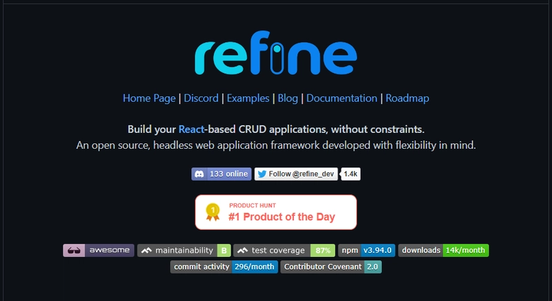 GitHub 仓库 - refinev/refine