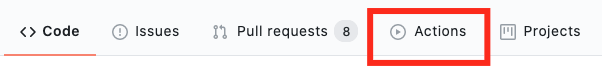 GitHub Actions 选项卡