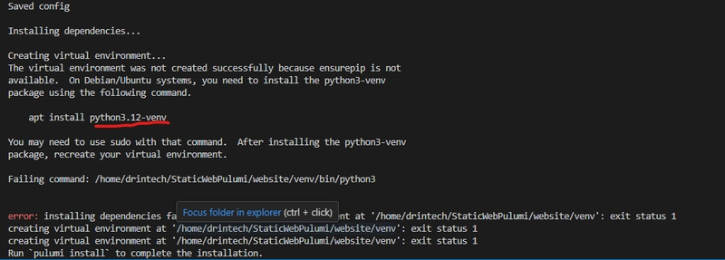 python3-venv 错误