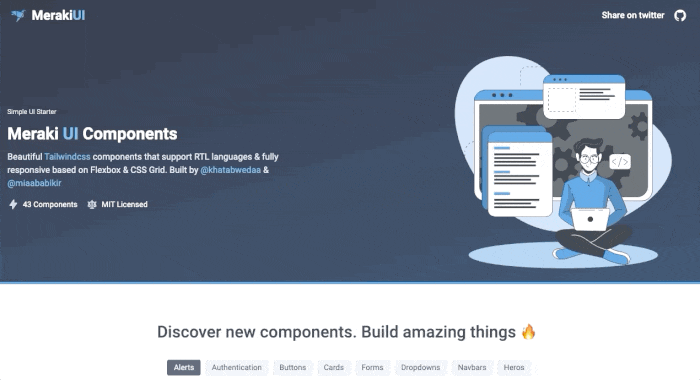 Meraki UI Tailwind CSS 预览