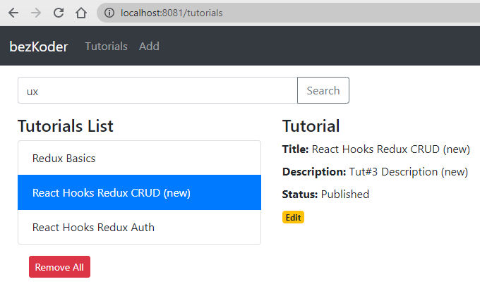 react-hooks-redux-crud-示例-搜索教程