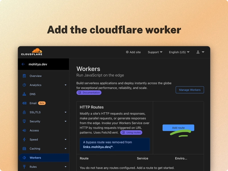 Cloudflare Worker 添加路由