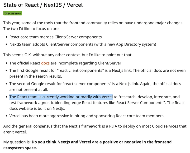 Vercel 正在破坏 React