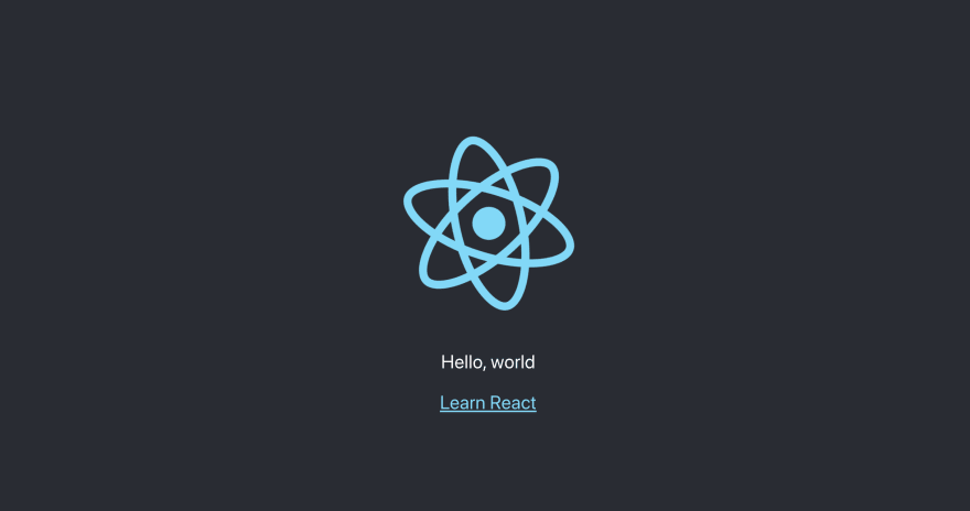 段落标签中包含“Hello, world”的 React 应用