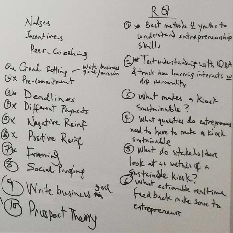 我从 Google Keep 中截取了一张截图，展示了我在集思广益探讨行为心理学中帮助企业家减少拖延倾向的技术时所写的内容。