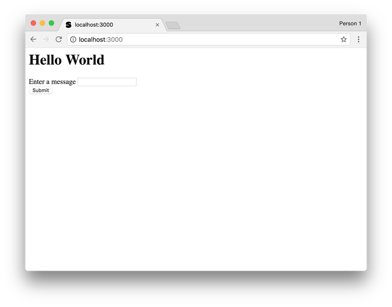 显示 hello world 和输入字段的网页屏幕截图