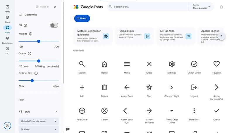 Google Material Icons