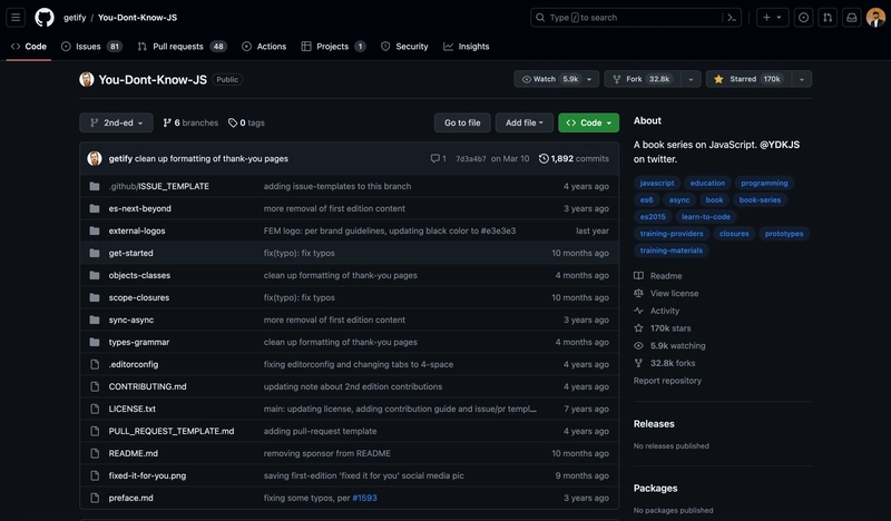你不知道的 JS 书籍 Github 仓库