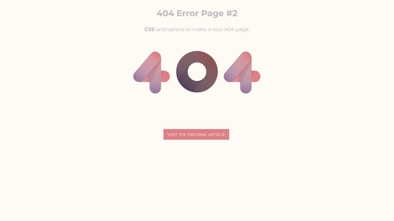 演示图片：404 错误页面 - 前端解决方案