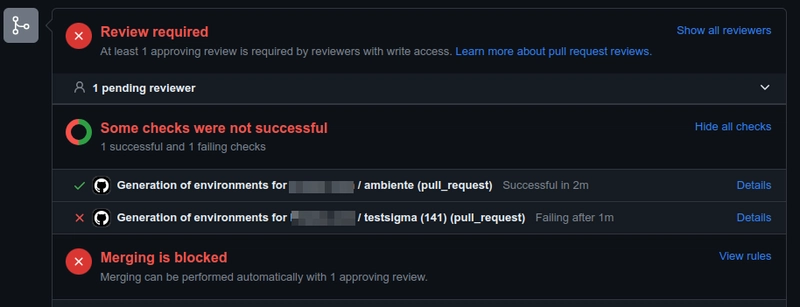 打印 Github barrando testes
