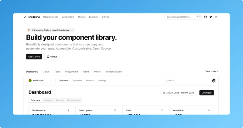 shadcn/ui 组件