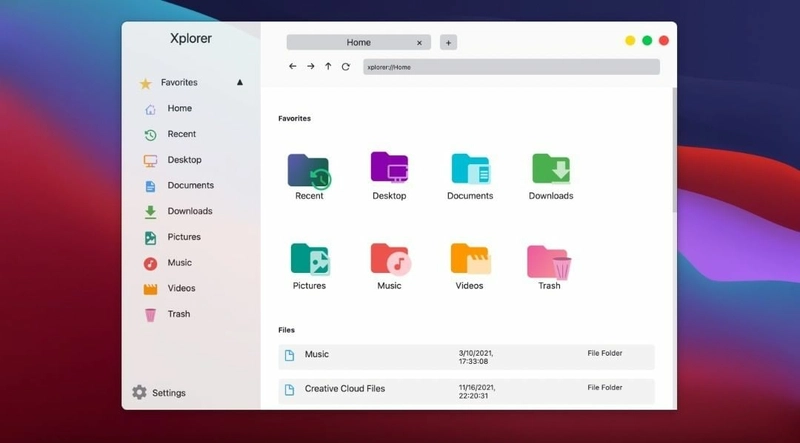 macOS 上的 Xplorer 带有 Light+ 主题