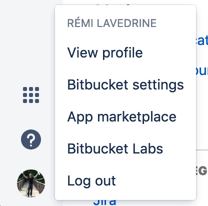 Bitbucket：前往“设置”