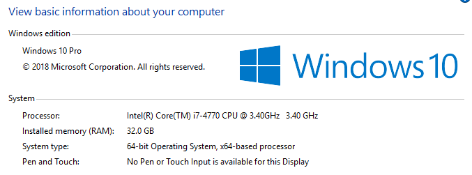 性能测试的 PC 规格