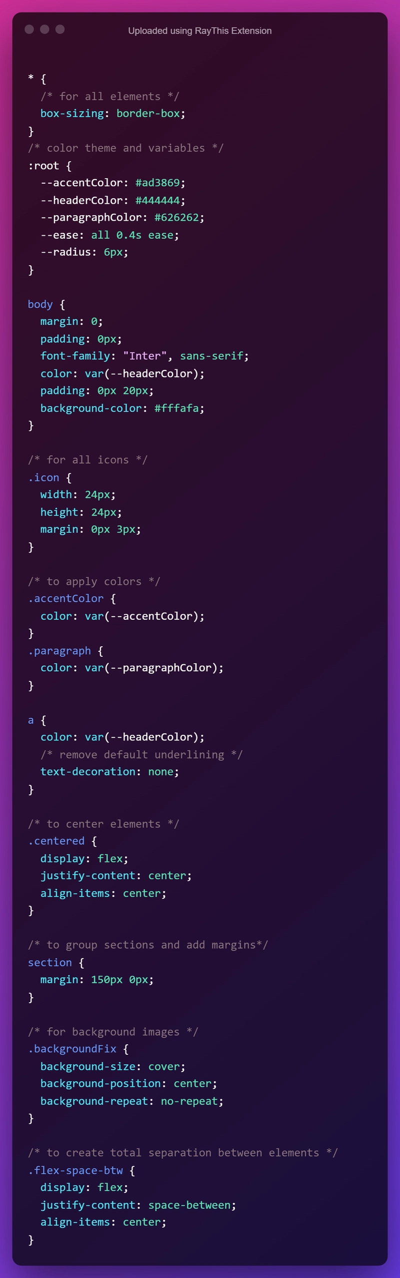 CSS 全局代码图像