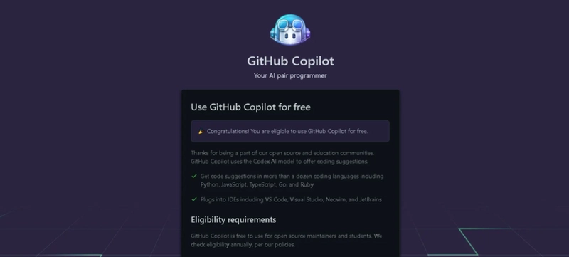 步骤 3:启用 GitHub Copilot
