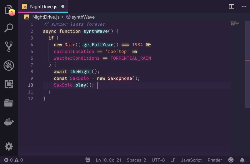 VS Code 的 SynthWave