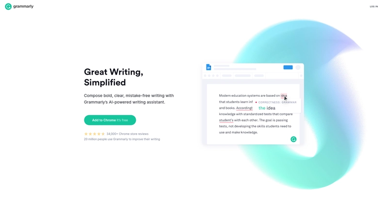 Grammarly登陆页面
