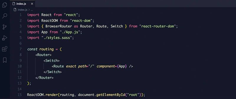 使用 Mayukai - Mono 主题的 React 代码片段