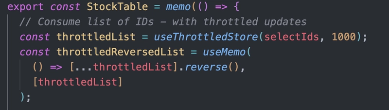 带有限制反向列表的表