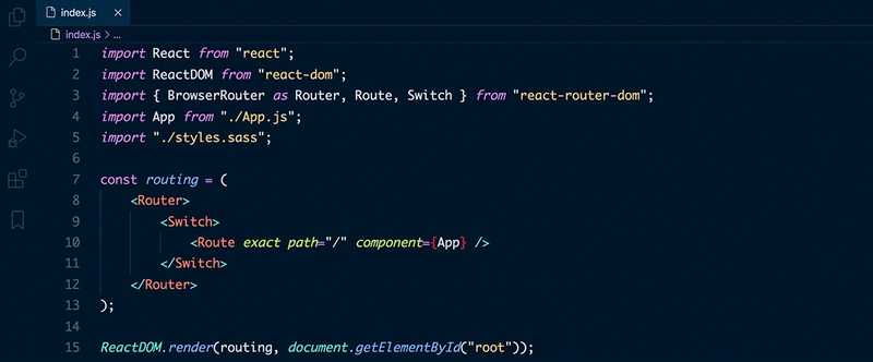 使用 Night Owl 主题的 React 代码片段