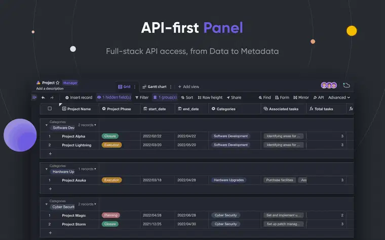 API 第一个面板