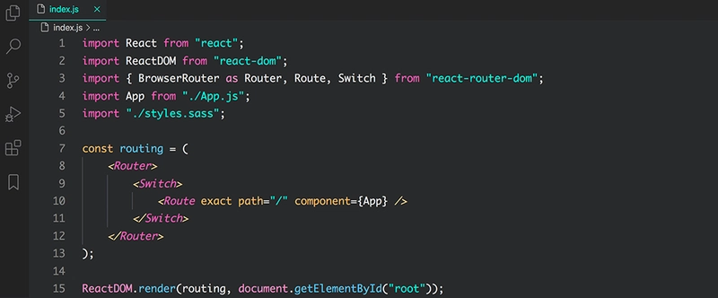 使用 Panda Syntax 主题的 React 代码片段