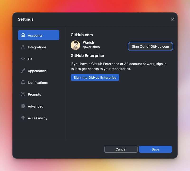 github桌面设置