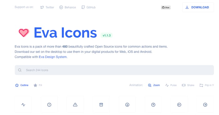 Eva Icons 免费图标库