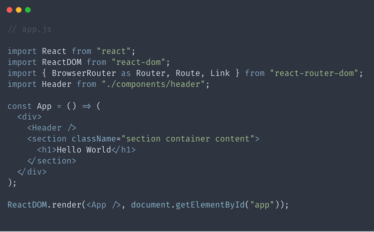 添加 import 语句后的 App.js 文件