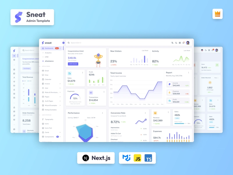 Sneat MUI React NextJS 管理模板