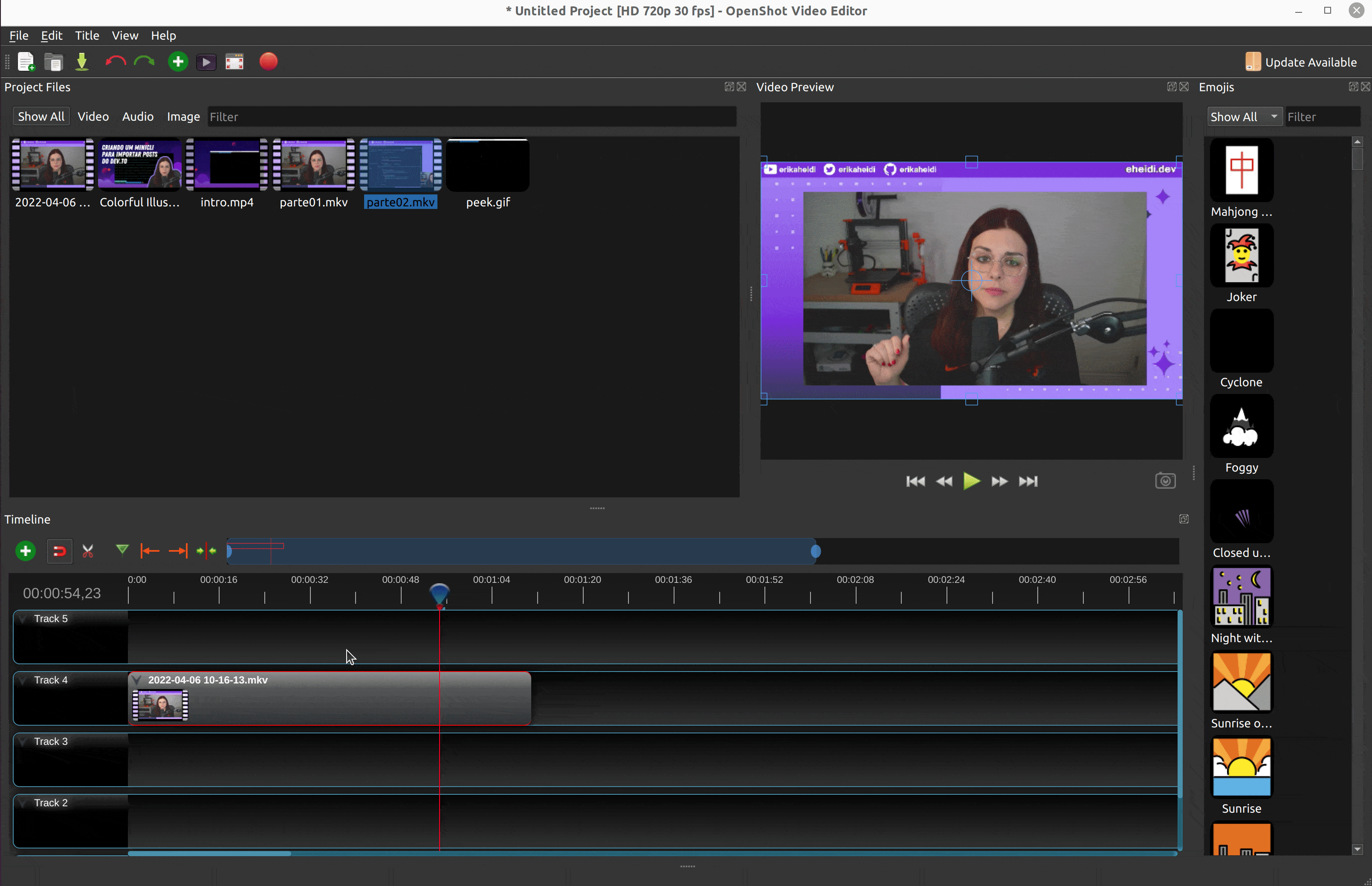 在 OpenShot 中分离音频和视频