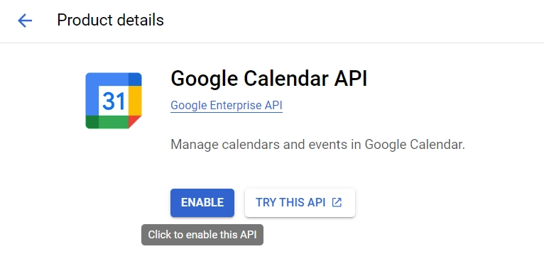 Google 日历 API