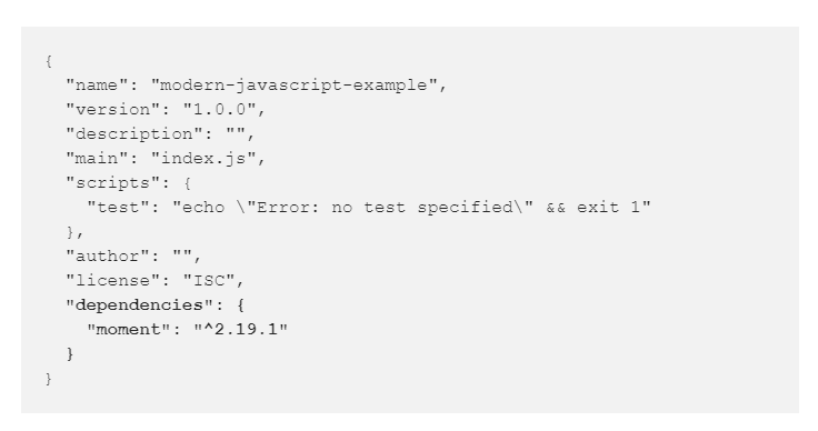 示例 packagejson